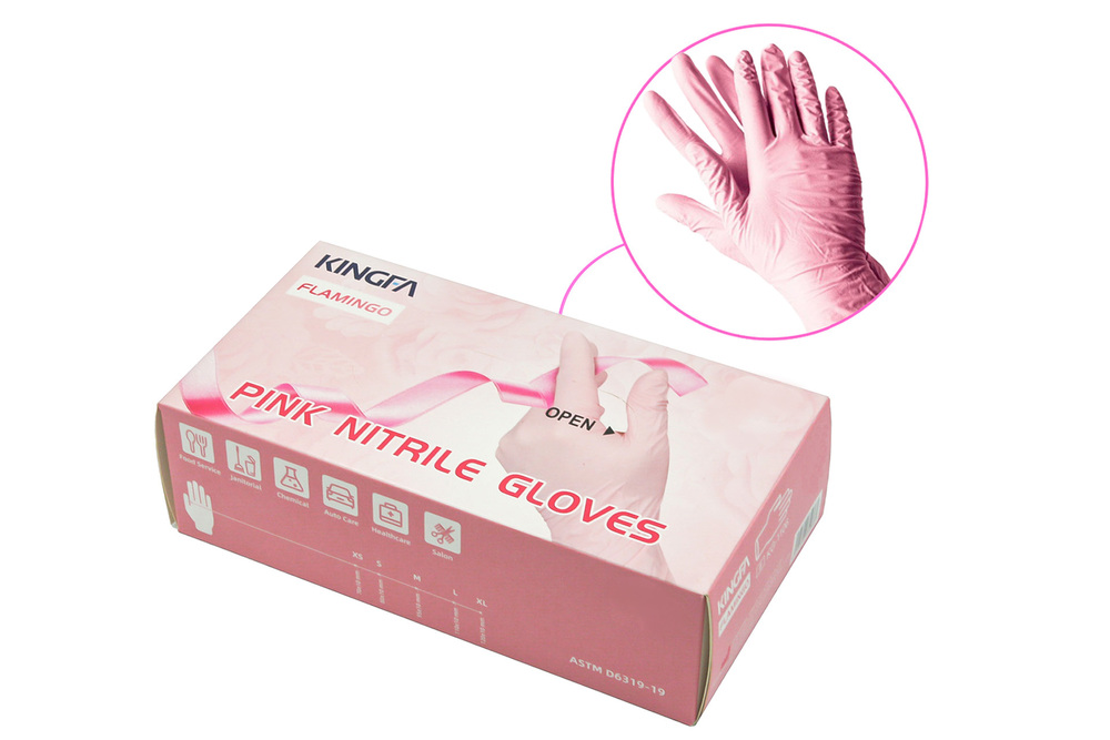 rękawice diagn. KINGFA PINK NITRILE EX. GLV  s.M